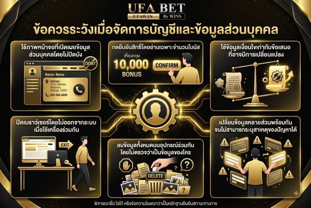 ข้อควรระวังเมื่อจัดการบัญชีและข้อมูลส่วนบุคคล 