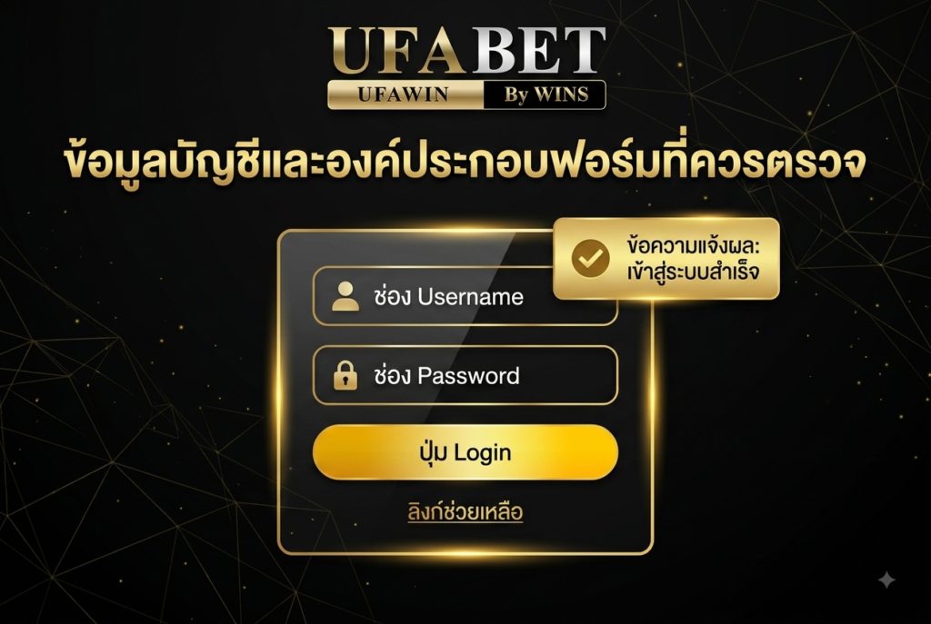 ข้อมูลบัญชีและองค์ประกอบฟอร์มที่ควรตรวจ