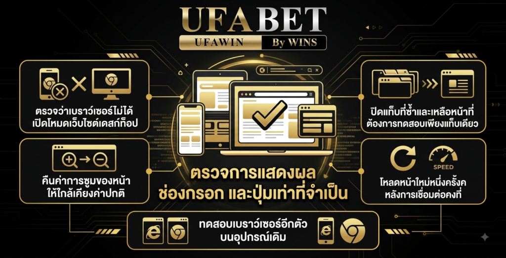 ตรวจการแสดงผล ช่องกรอก และปุ่มเท่าที่จำเป็น